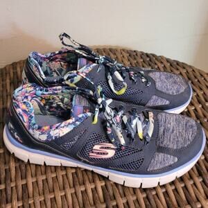 Skechers Skech Flex 12133 7.5 Gel Infused Memory Foam Tropical Tie Dye Sneakers